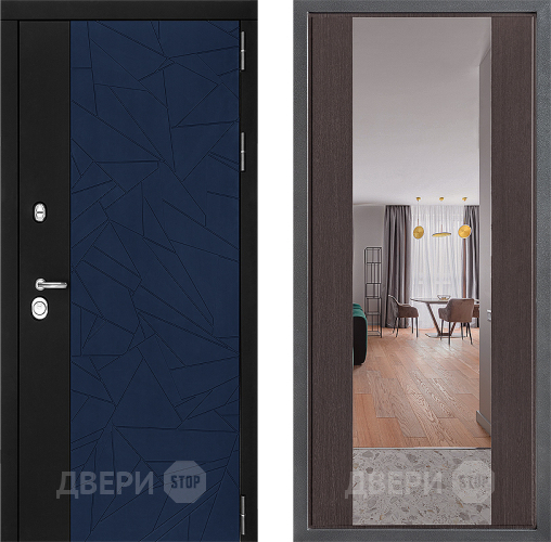 Входная металлическая Дверь Дверной континент ДК-9 ФЛЗ-1 Зеркало Венге в Химках