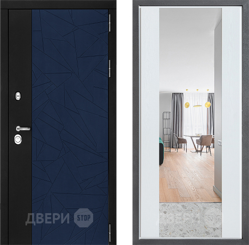 Дверь Дверной континент ДК-9 ФЛЗ-1 Зеркало Белое дерево в Химках