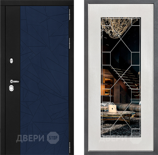 Дверь Дверной континент ДК-9 ФЛ-Тиффани Зеркало Белое дерево в Химках