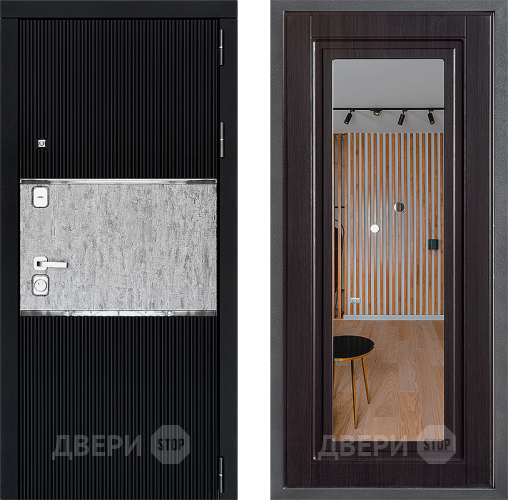 Входная металлическая Дверь Дверной континент ДК-13 ФЛЗ Зеркало Венге в Химках