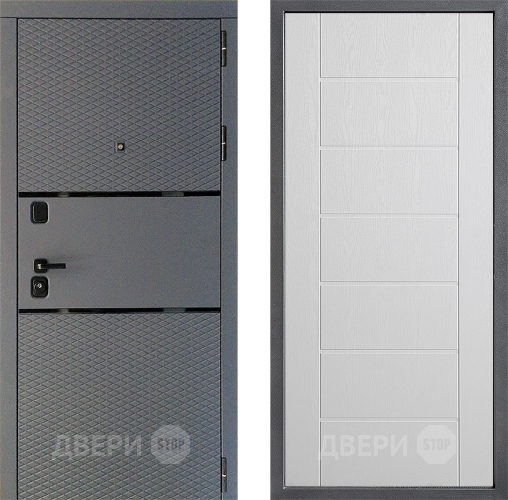 Входная металлическая Дверь Дверной континент Диамант Дизайн ФЛ-Лайн Белое дерево в Химках