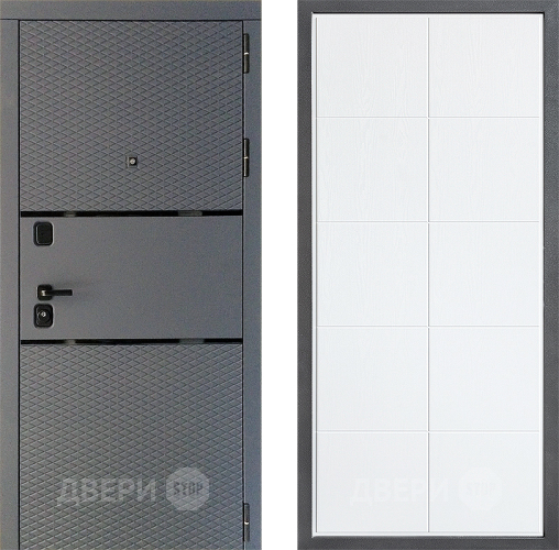 Дверь Дверной континент Диамант Дизайн ФЛ-Кватро Белое дерево в Химках