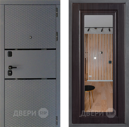 Входная металлическая Дверь Дверной континент Диамант Дизайн ФЛЗ Зеркало Венге в Химках