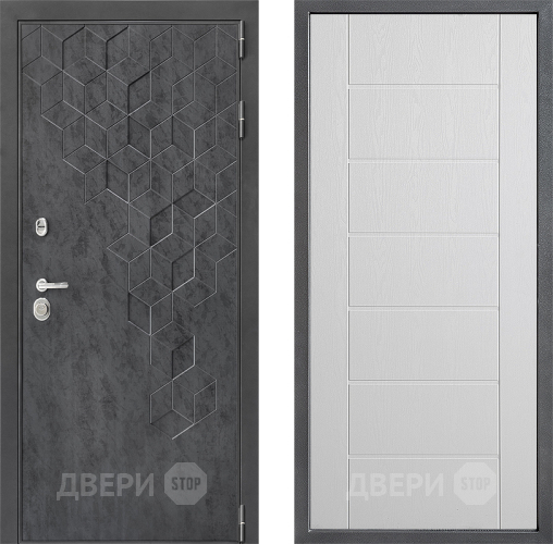 Входная металлическая Дверь Дверной континент ДК-3/713 ФЛ-Лайн Белое дерево в Химках