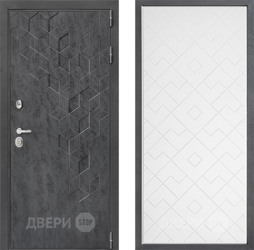 Входная металлическая Дверь Дверной континент ДК-3/713 ФЛ-Тиффани Белый софт в Химках