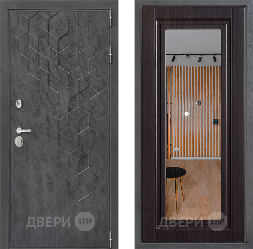 Дверь Дверной континент ДК-3/713 ФЛЗ Зеркало Венге в Химках
