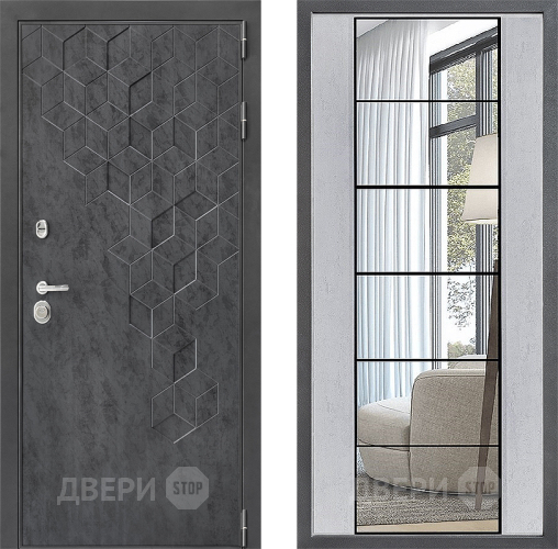 Дверь Дверной континент ДК-3/713 ФЛЗ-2 Зеркало Бетон светлый в Химках