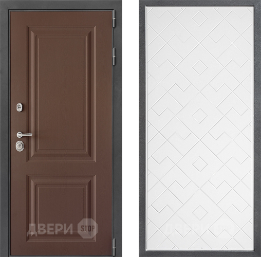 Входная металлическая Дверь Дверной континент ДК-3/729 ФЛ-Тиффани Белый софт в Химках