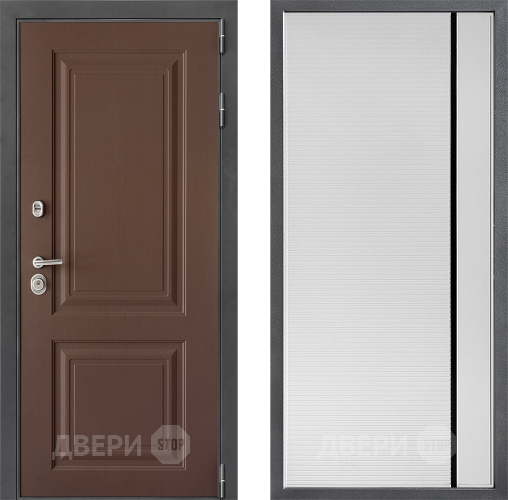 Входная металлическая Дверь Дверной континент ДК-3/729 ФЛ-757 Черное Стекло Софт милк в Химках