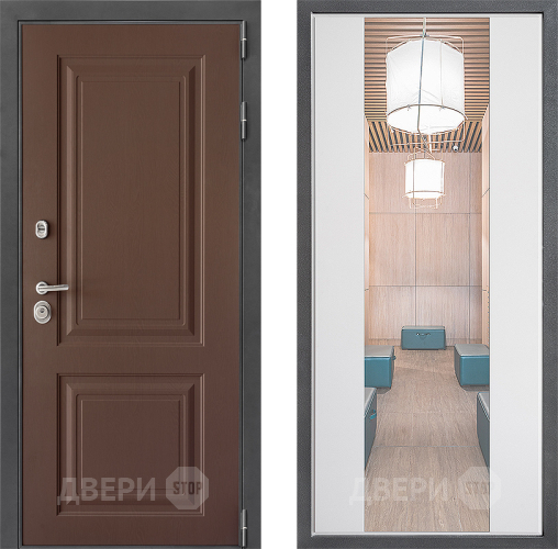 Дверь Дверной континент ДК-3/729 ФЛЗ-1 Зеркало Белый софт в Химках