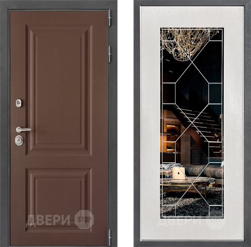 Дверь Дверной континент ДК-3/729 ФЛ-Тиффани Зеркало Белое дерево в Химках