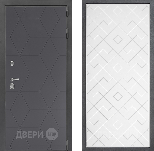 Входная металлическая Дверь Дверной континент ДК-3/744 ФЛ-Тиффани Белый софт в Химках