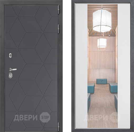 Дверь Дверной континент ДК-3/744 ФЛЗ-1 Зеркало Белый софт в Химках
