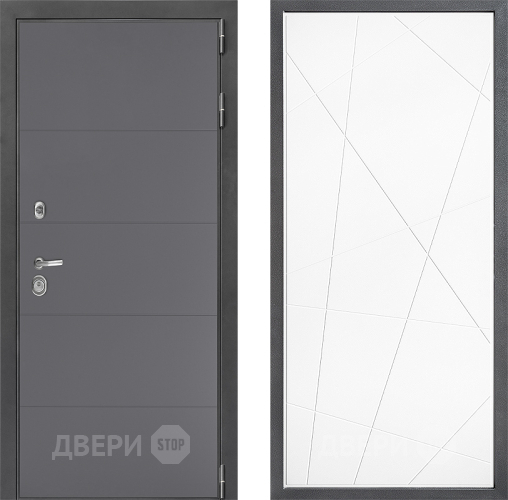 Входная металлическая Дверь Дверной континент ДК-3/649 ФЛ-655 Белый софт в Химках
