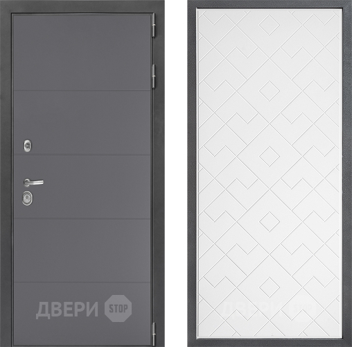 Входная металлическая Дверь Дверной континент ДК-3/649 ФЛ-Тиффани Белый софт в Химках