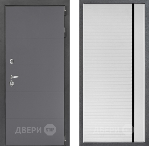 Входная металлическая Дверь Дверной континент ДК-3/649 ФЛ-757 Черное Стекло Софт милк в Химках