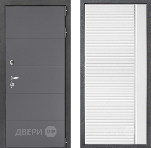 Входная металлическая Дверь Дверной континент ДК-3/649 ФЛ-757 Белое Стекло Софт милк в Химках