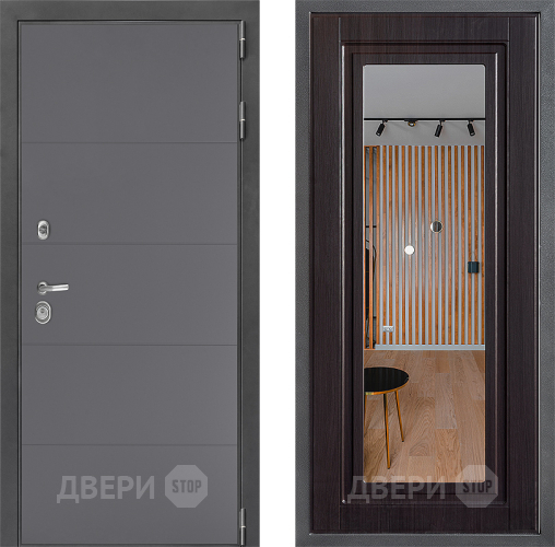 Входная металлическая Дверь Дверной континент ДК-3/649 ФЛЗ Зеркало Венге в Химках