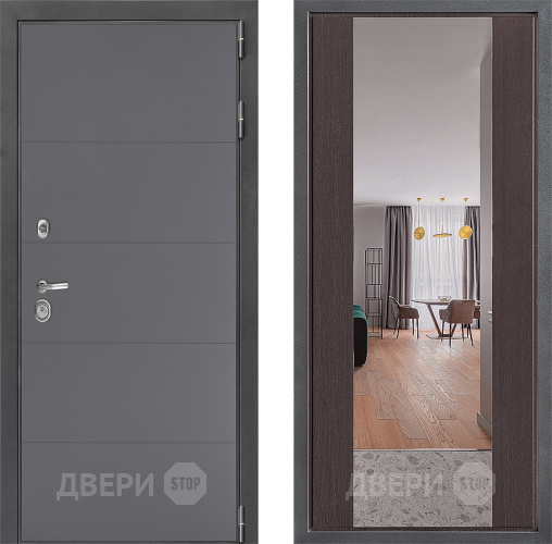 Входная металлическая Дверь Дверной континент ДК-3/649 ФЛЗ-1 Зеркало Венге в Химках