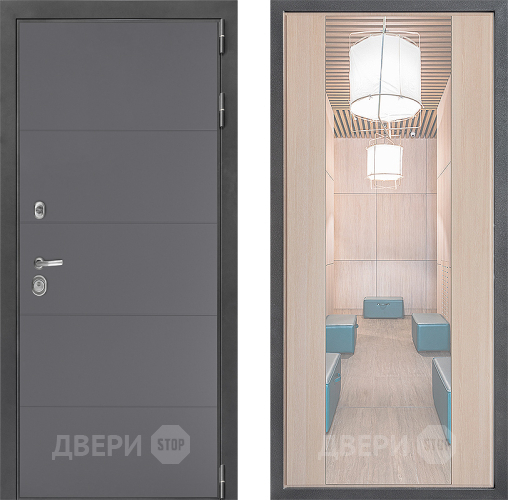 Дверь Дверной континент ДК-3/649 ФЛЗ-1 Зеркало Капучино в Химках