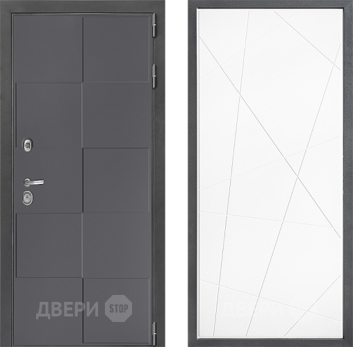 Входная металлическая Дверь Дверной континент ДК-3/606 ФЛ-655 Белый софт в Химках