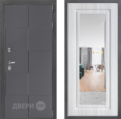 Дверь Дверной континент ДК-3/606 ФЛЗ Зеркало Сандал белый в Химках