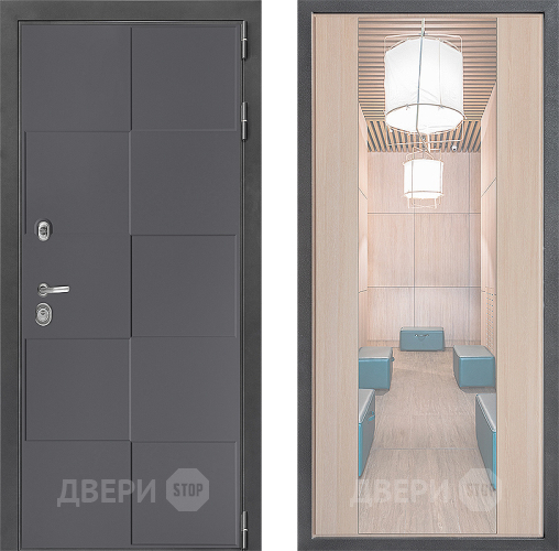 Входная металлическая Дверь Дверной континент ДК-3/606 ФЛЗ-1 Зеркало Капучино в Химках