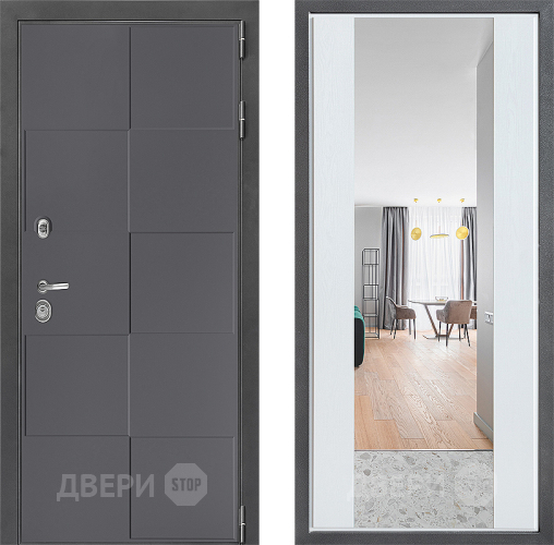 Дверь Дверной континент ДК-3/606 ФЛЗ-1 Зеркало Белое дерево в Химках