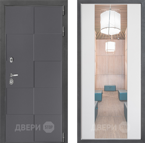 Дверь Дверной континент ДК-3/606 ФЛЗ-1 Зеркало Белый софт в Химках