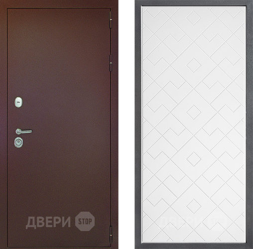 Входная металлическая Дверь Дверной континент Рубикон Медь Дизайн ФЛ-Тиффани Белый софт в Химках