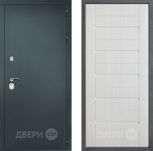Входная металлическая Дверь Дверной континент Рубикон Серебро Дизайн ФЛ-70 Лиственница белая в Химках