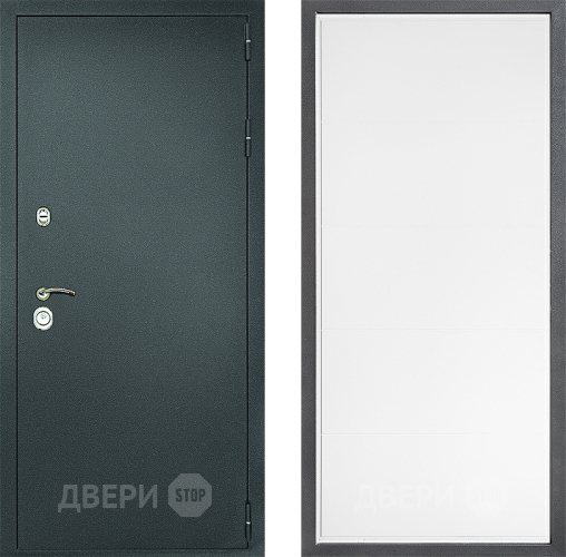 Дверь Дверной континент Рубикон Серебро Дизайн ФЛ-649 Белый софт в Химках