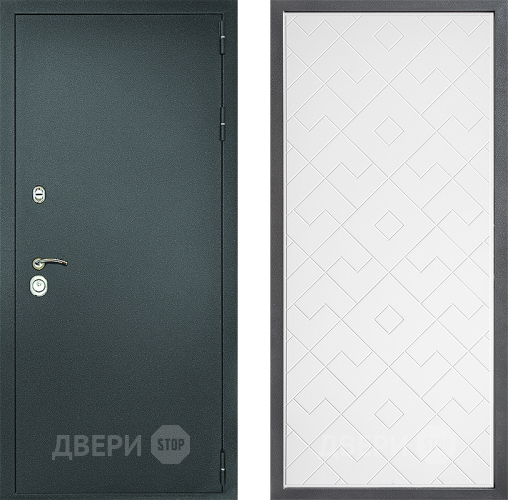 Дверь Дверной континент Рубикон Серебро Дизайн ФЛ-Тиффани Белый софт в Химках