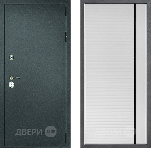 Входная металлическая Дверь Дверной континент Рубикон Серебро Дизайн ФЛ-757 Черное Стекло Софт милк в Химках
