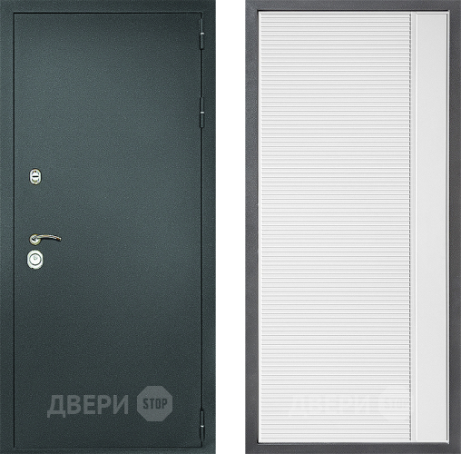 Входная металлическая Дверь Дверной континент Рубикон Серебро Дизайн ФЛ-757 Белое Стекло Софт милк в Химках