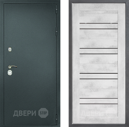 Входная металлическая Дверь Дверной континент Рубикон Серебро Дизайн ФЛ-49 Бетон снежный в Химках