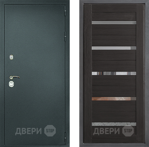 Дверь Дверной континент Рубикон Серебро Дизайн ФЛ-47 Венге в Химках