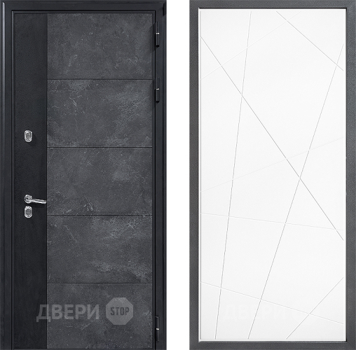 Входная металлическая Дверь Дверной континент ДК-15 Бетон ТЕРМО ФЛ-655 Белый софт в Химках