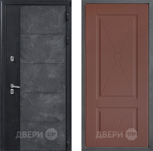 Входная металлическая Дверь Дверной континент ДК-15 Бетон ТЕРМО ФЛ-617 Ясень шоколадный в Химках
