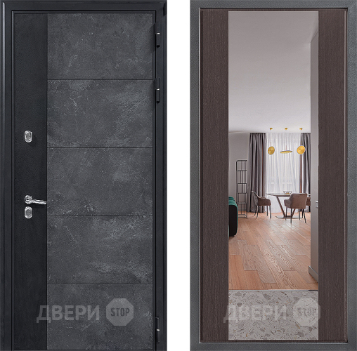 Дверь Дверной континент ДК-15 Бетон ТЕРМО ФЛЗ-1 Зеркало Венге в Химках