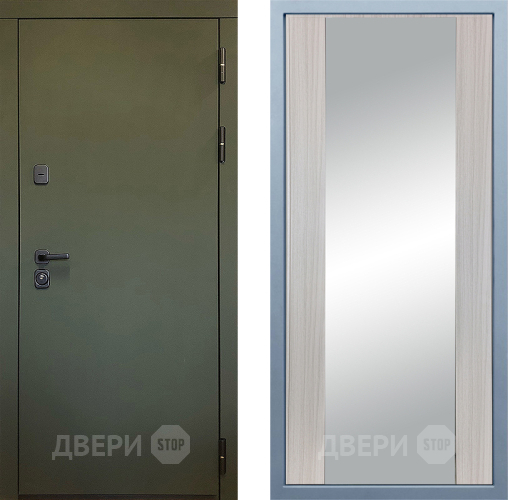 Входная металлическая Дверь Дива МД-61 Д-15 Зеркало Сандал белый в Химках