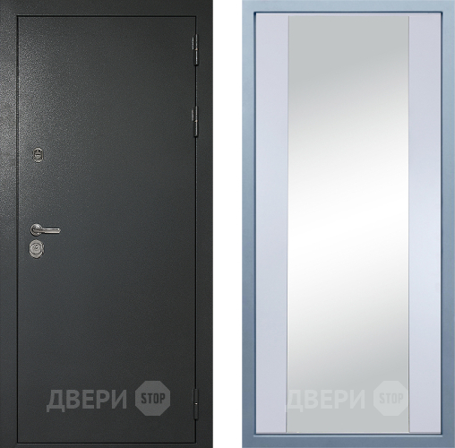 Входная металлическая Дверь Дива МД-40 Титан Д-15 Зеркало Белый в Химках
