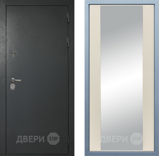 Входная металлическая Дверь Дива МД-40 Титан Д-15 Зеркало Шампань в Химках