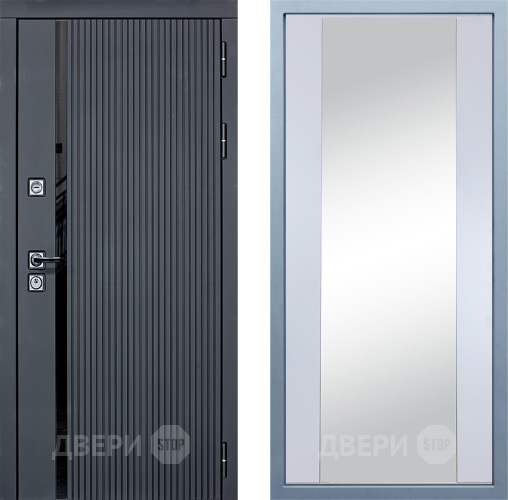 Входная металлическая Дверь Дива МХ-46 STR Д-15 Зеркало Белый в Химках