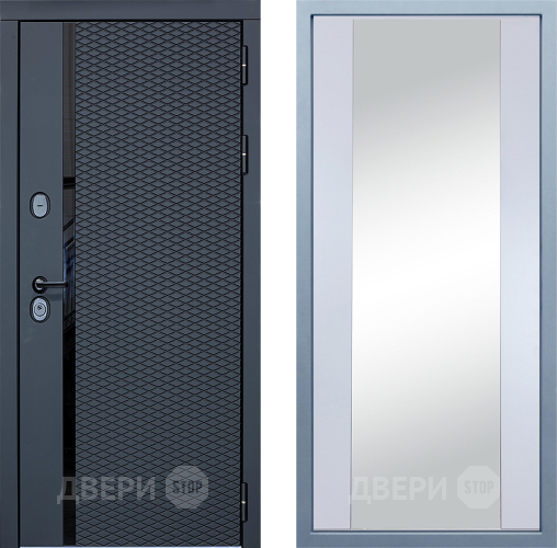 Входная металлическая Дверь Дива МХ-47 STR Д-15 Зеркало Белый в Химках