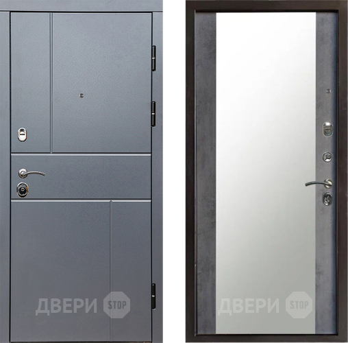 Дверь Престиж Горизонт Грэй Зеркало Бетон темный в Химках