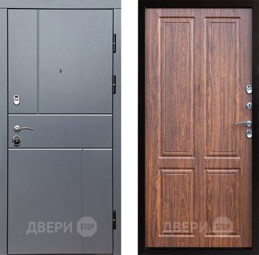 Входная металлическая Дверь Престиж Горизонт Грэй Премиум Орех светлый в Химках