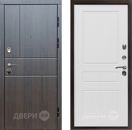 Входная металлическая Дверь Престиж Горизонт Венге Классика Белое дерево в Химках