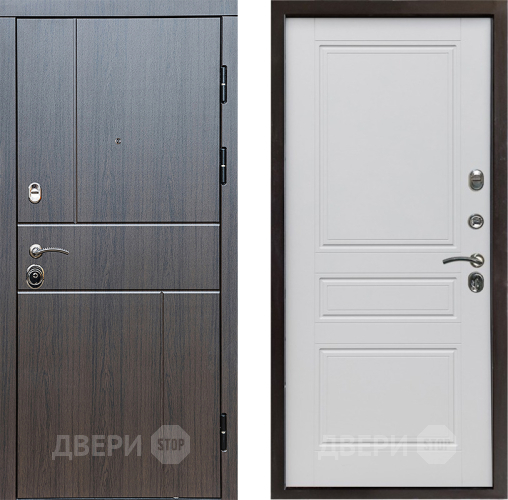 Входная металлическая Дверь Престиж Горизонт Венге Классика Белый матовый в Химках
