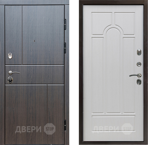 Входная металлическая Дверь Престиж Горизонт Венге Арка Лиственница белая в Химках